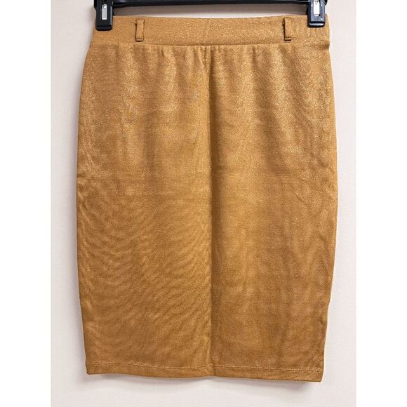 Iris Los Angeles Womens Pull on High Rise Pencil Skirt Brown Sz M - Picture 4 of 7